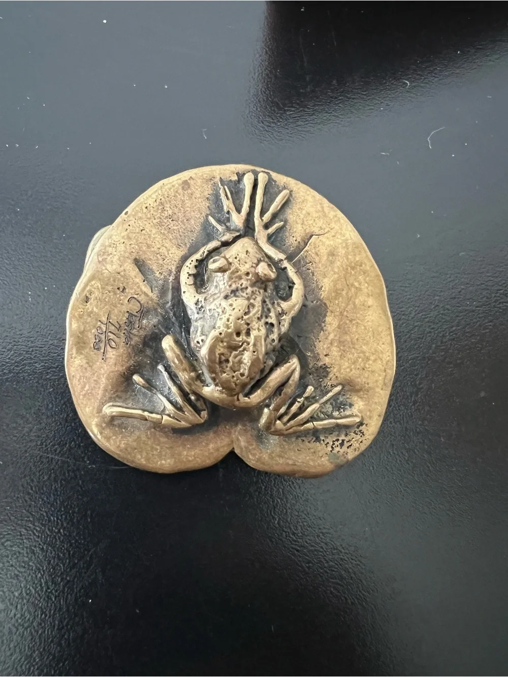 Vintage Carl Tasha Frog Brass Belt Buckle | Limited Edition #710/1000 | Signed